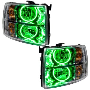 Chevrolet Silverado Headlight Halo Kits - ORACLE Lighting - Pre-Assembled LED Halo - Green - `07-`13
